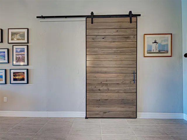 Barn door for added privacy