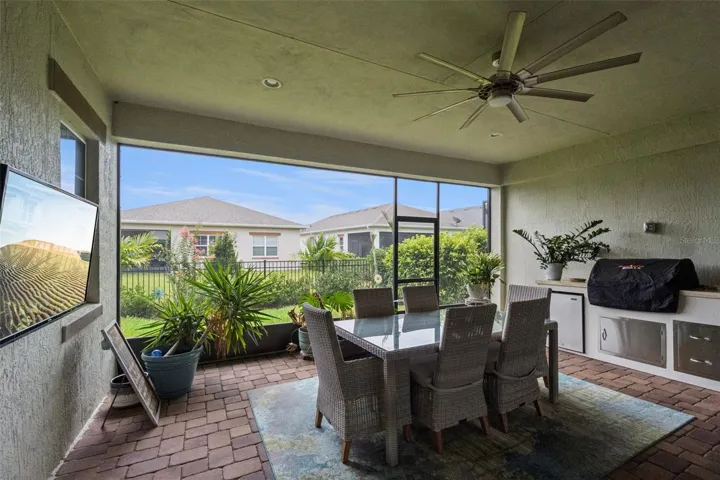 Lanai with outdoor kitchen