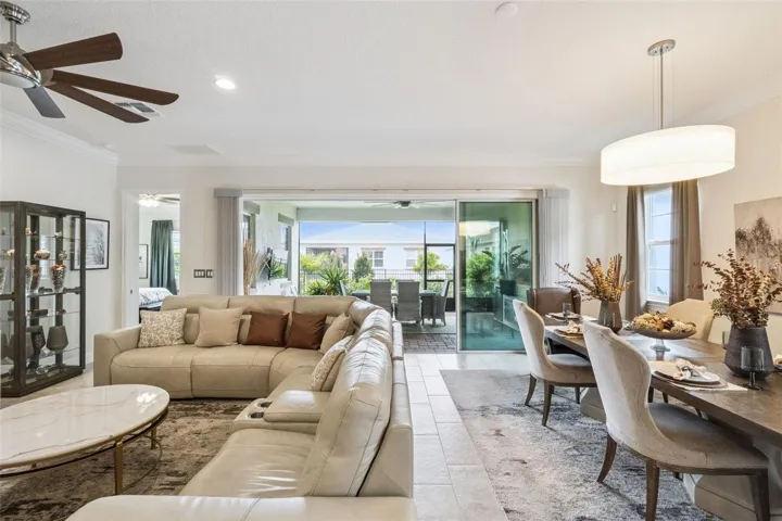Great room opening onto lanai