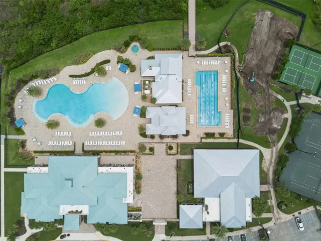 Aerial view of amenities