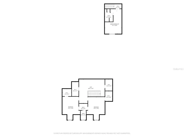 Second floor and garage studio and bath