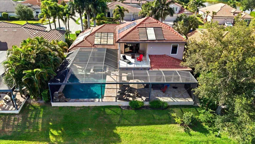 Aerial view from the rear of the property