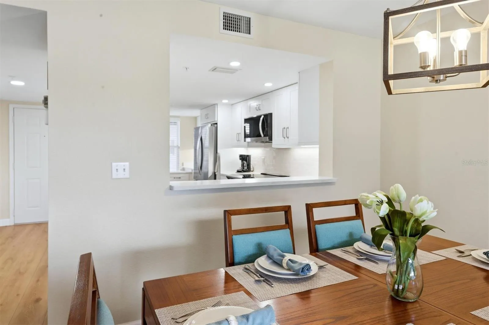 Dining room with pass through to the kitchen