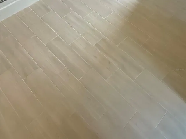 Upstairs: Gorgeous ceramic “wood look” tile