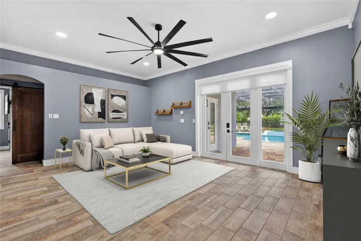 Virtually staged Family Room ~