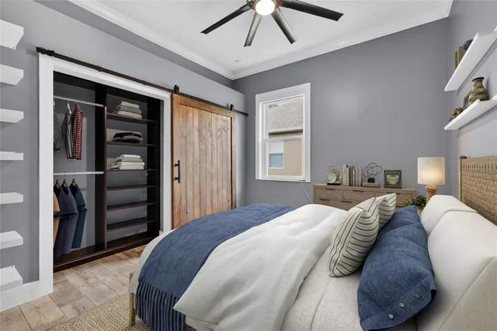 Virtually staged Bedroom 3 ~