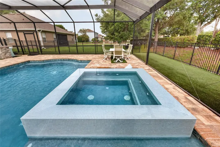 The heated spa can be enjoyed all year ~