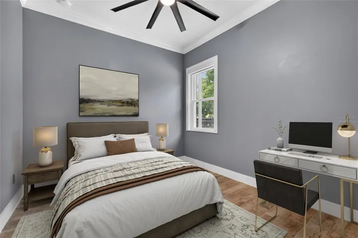 Virtually staged Bedroom 4 ~