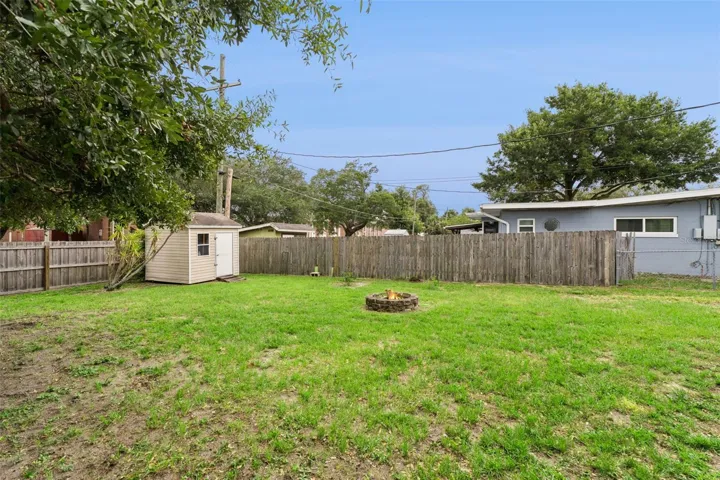Fenced Backyard with Shed