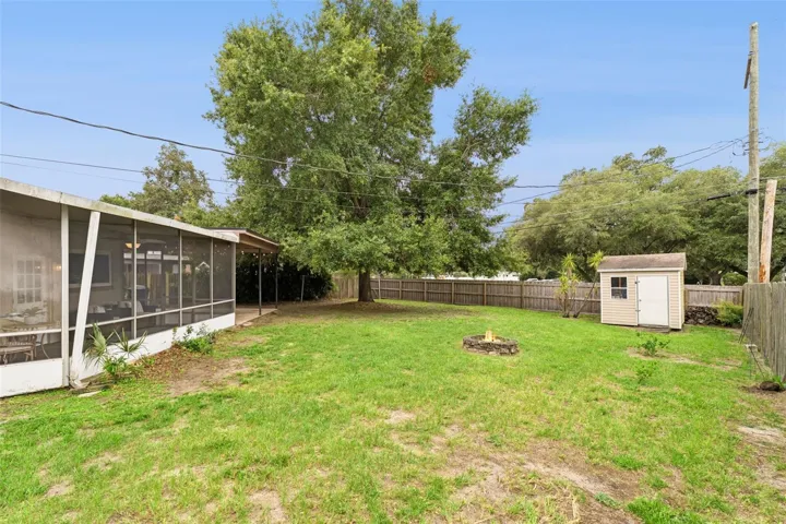 Fenced Backyard with Shed