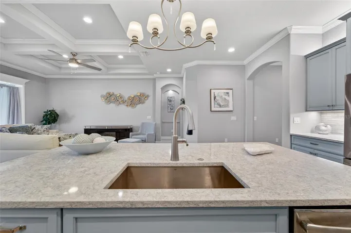New Kitchen Island and farm stainless steel sink