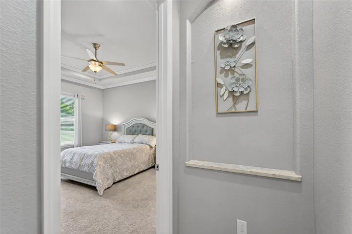 Entry way hallway to primary suite