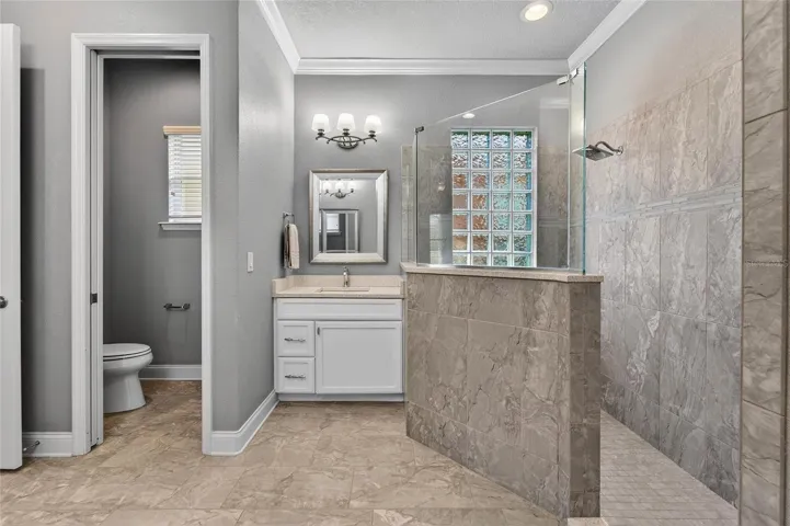Spa Like Bathroom with huge walk in shower