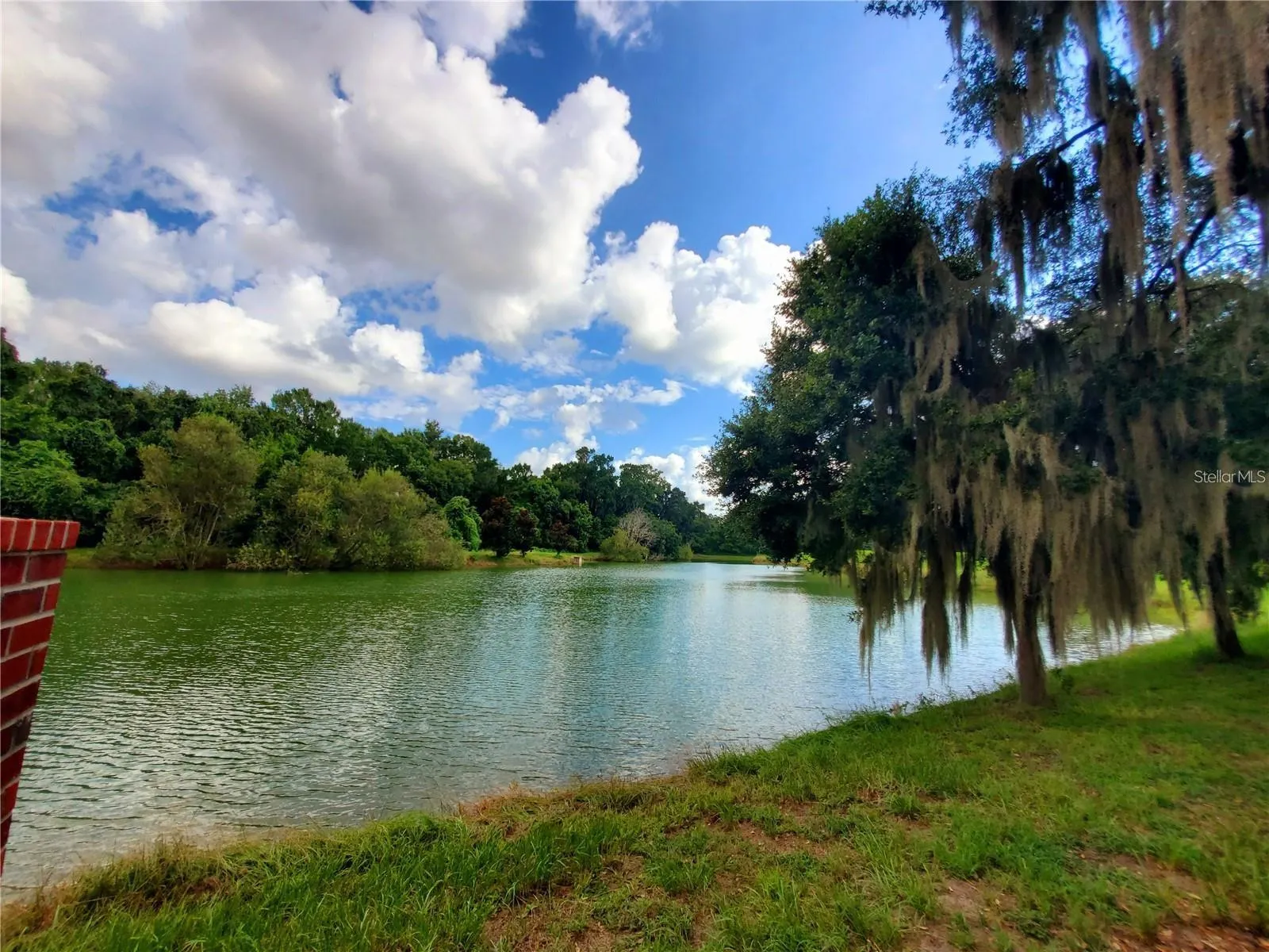 Pond in front of the community