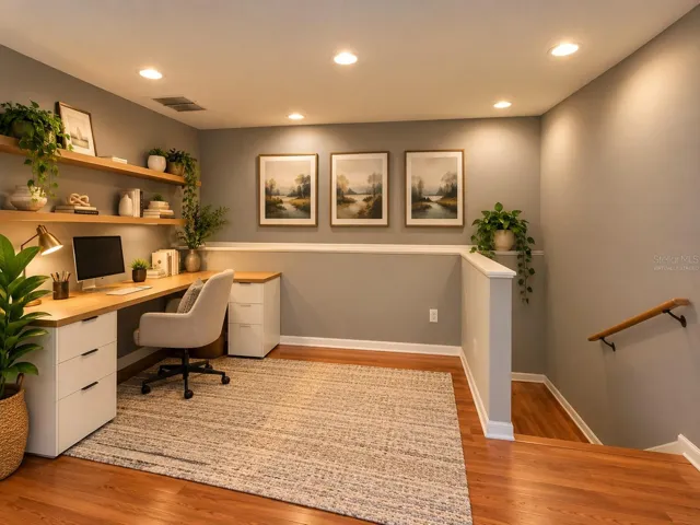 Virtually staged upstairs versatile bonus space