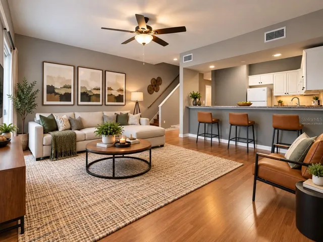 Virtually staged living area
