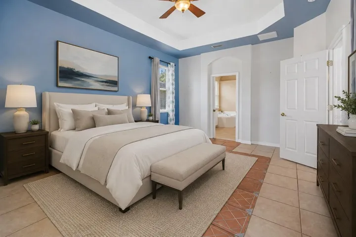 Primary Suite virtually staged