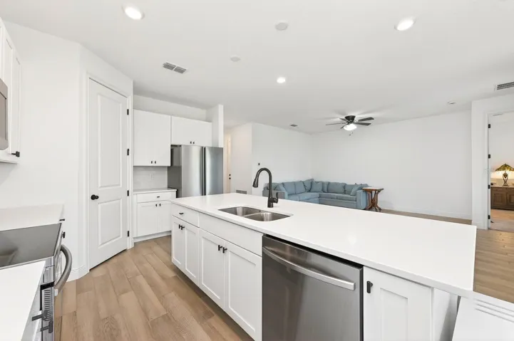 Ample cabinet and counter space.