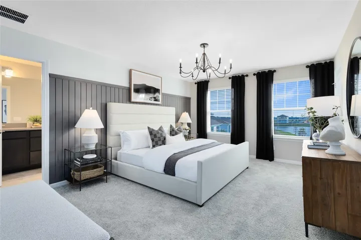 Model Home Design Only. Pictures and furnishings are for illustrative purposes only. Elevations, colors and options may vary. Furniture is for model home staging only.