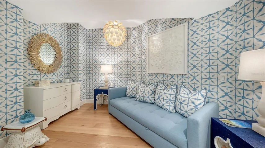 The chic &amp;  beautifully presented 3rd bed/ den is where all the kids want to hang out !
