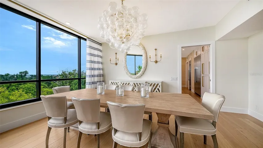 The elegant dining room segues naturally into the wonderful large eat in kitchen