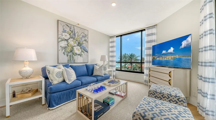 The "media room" gives the family another respite for reading a book watching a show or having a little quiet time