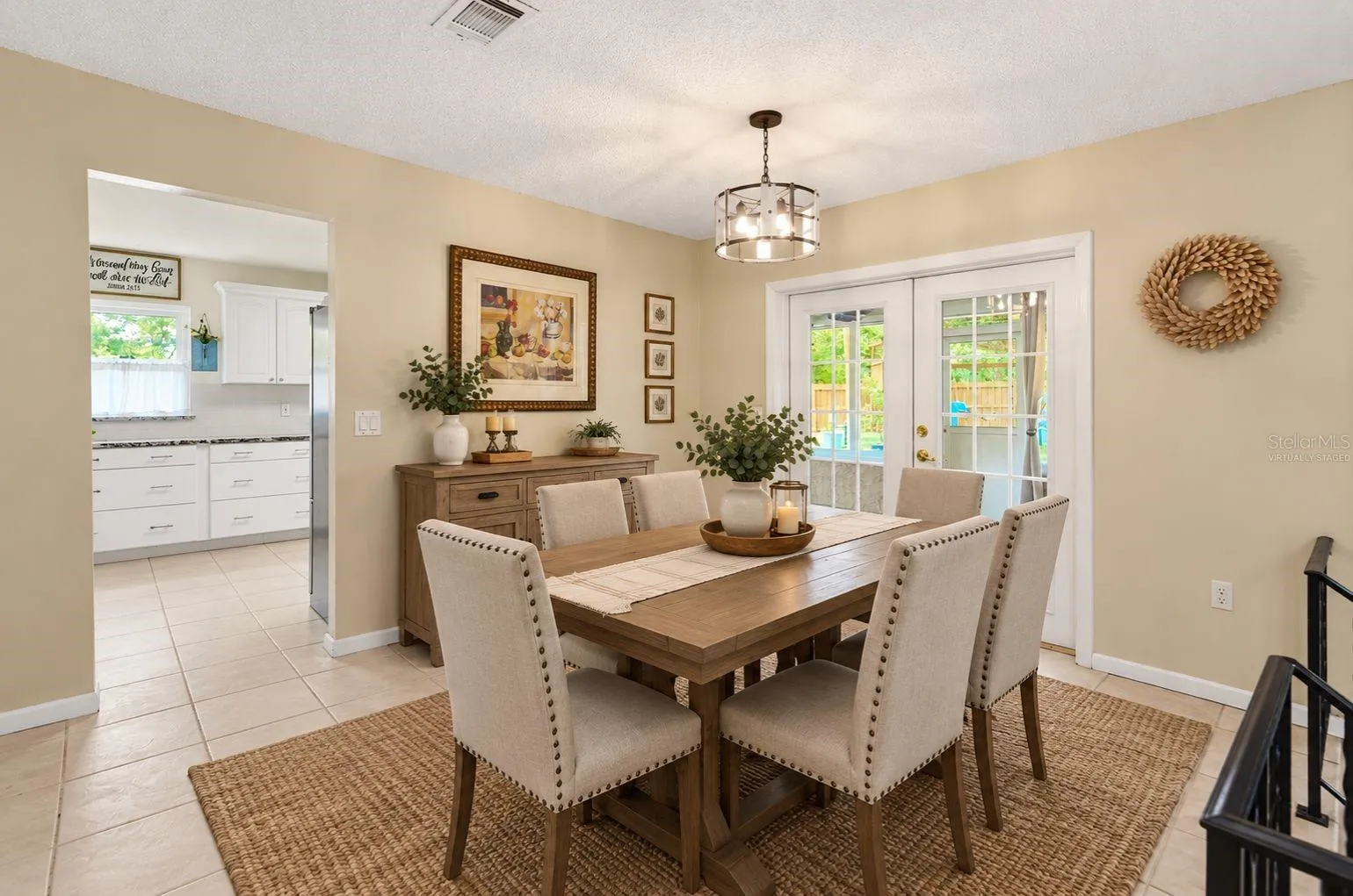 Virtually staged Dining room