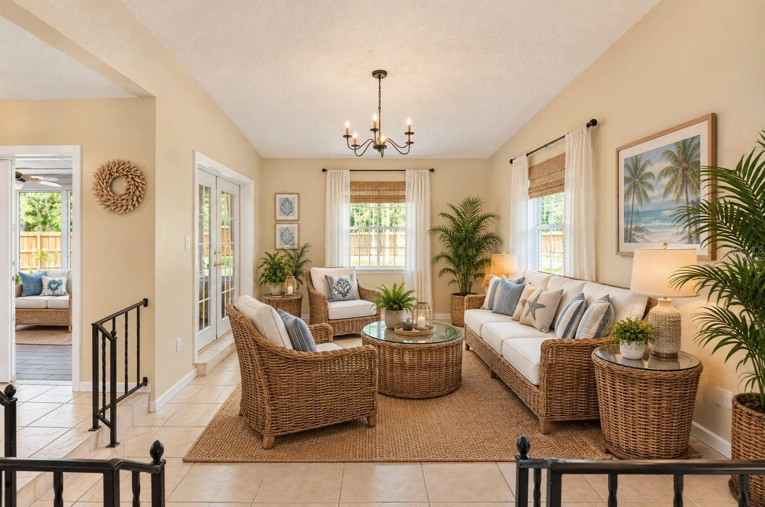 Virtually staged Florida sunroom