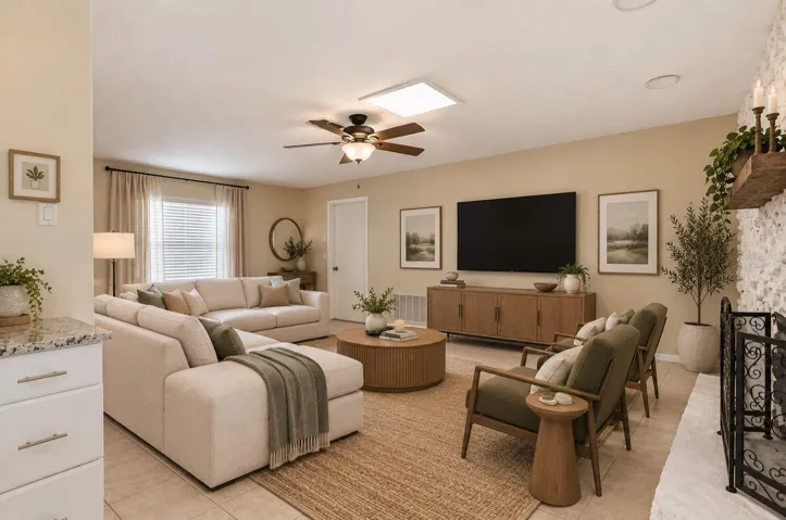 virtually staged Main living room