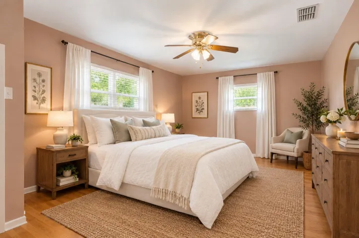 virtually staged bedroom number one