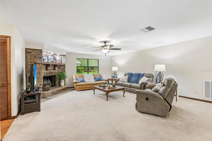 Great Room / Wood Burning Fireplace