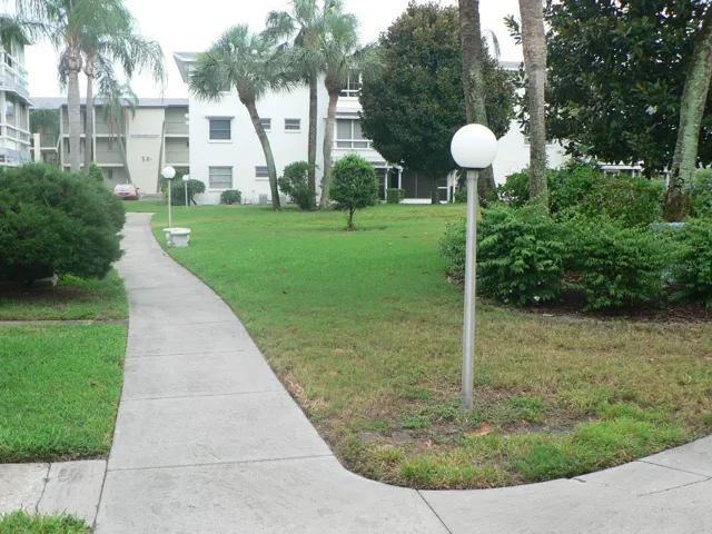 Walking path around the courtyard.