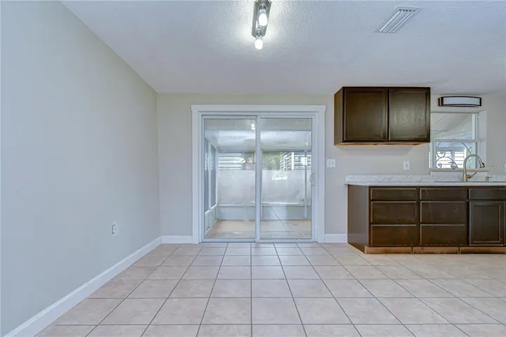 Flexible dining space conveniently located near the kitchen.