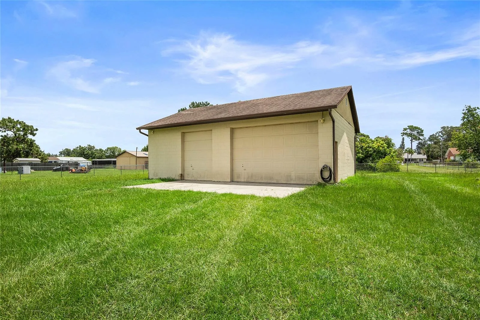 3 car garage and work shop