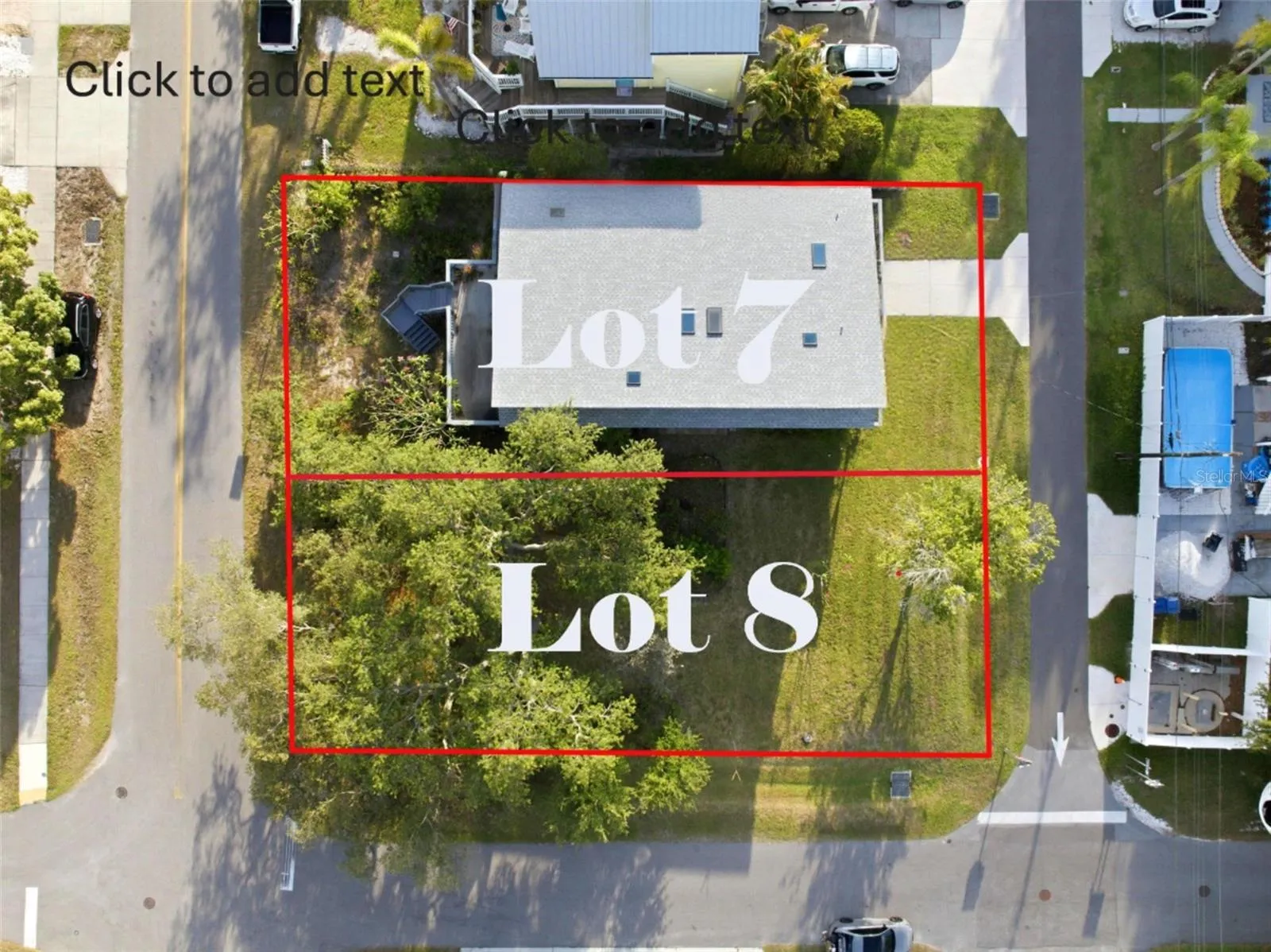 Lot 8 to be separated from larger parcel