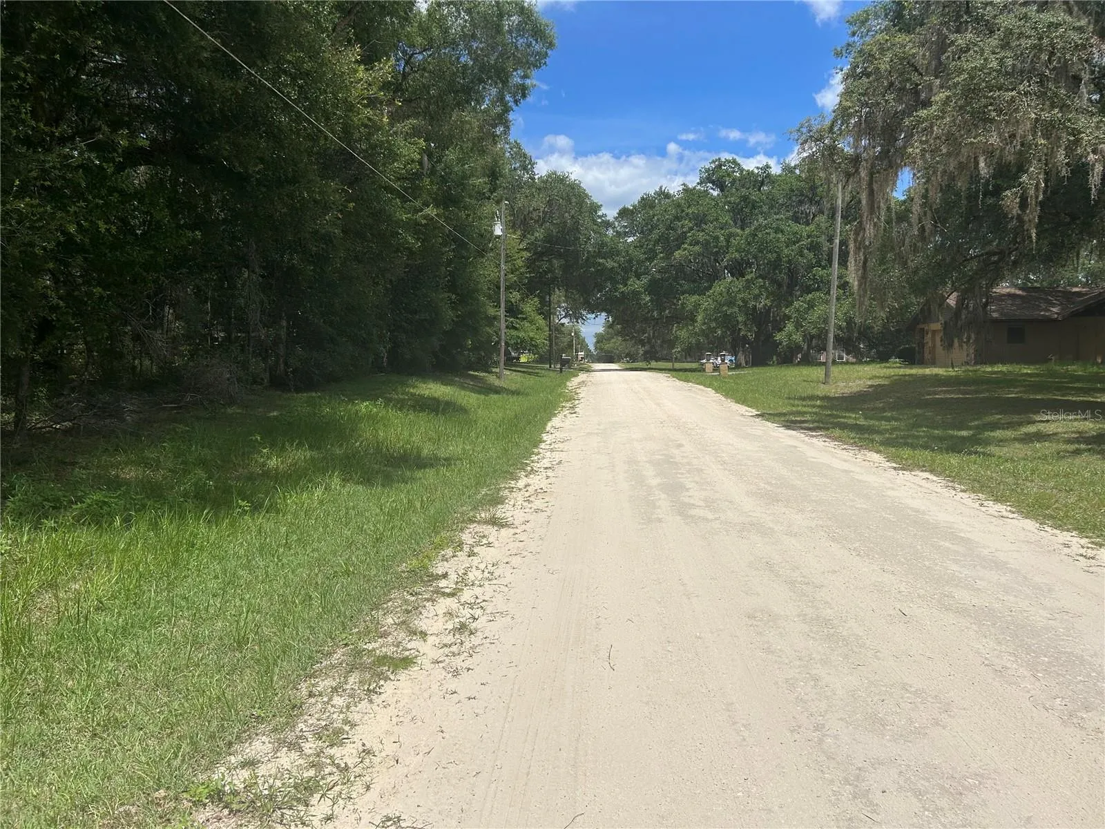 Road lot is on the left side of dirt road