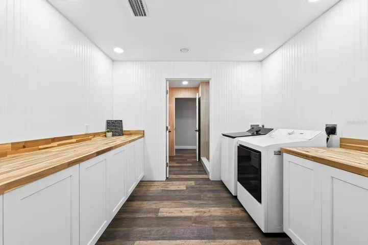 Newly refreshed laundry room.