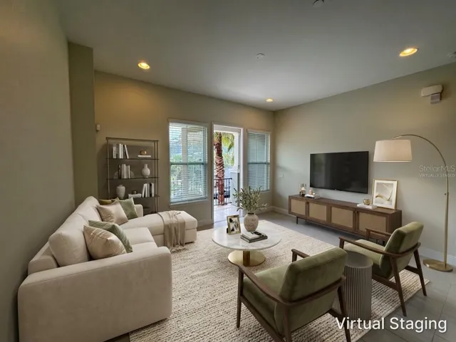 Virtually Staged Family Room