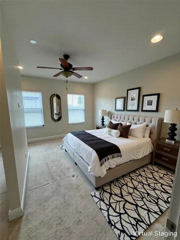 Virtually Staged Master Bedroom