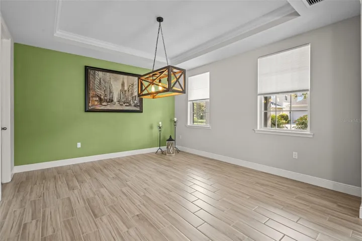Front flex space works well for dining, office, or additional living