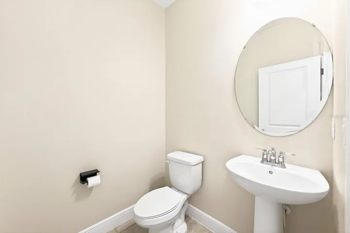 Half bath is convenient for guests.