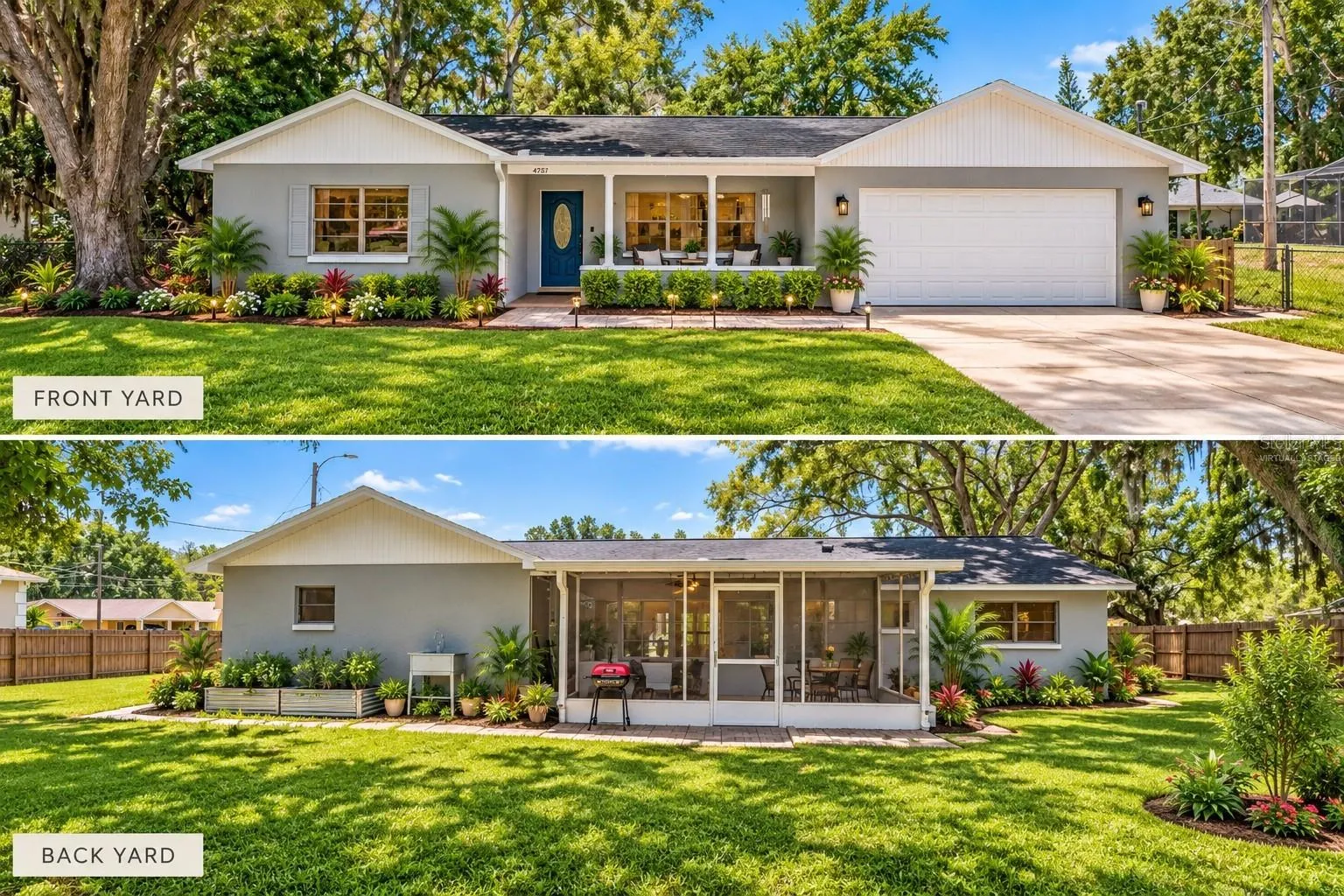 Virtually staged yard and landscaping. The potential is great!