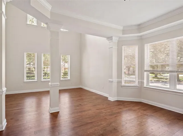 Formal living room connected to dining room