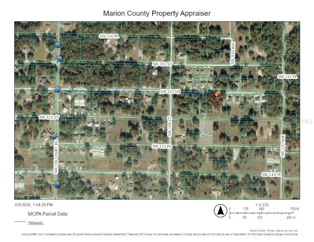 APPX .5 miles to paved north/south SW 136th CT RD (south to 484)