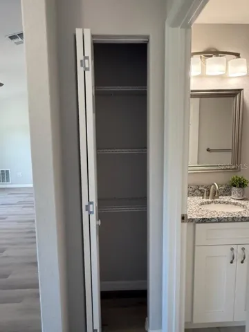 Model home linen closet