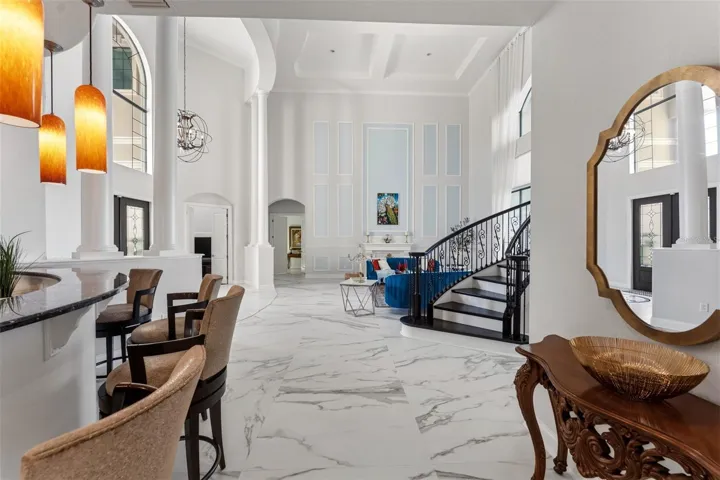Hall with wet bar