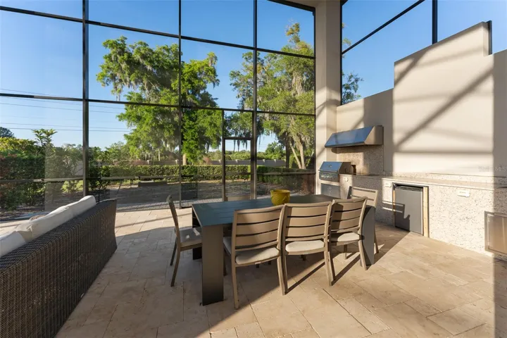 Outdoor dining and kitchen