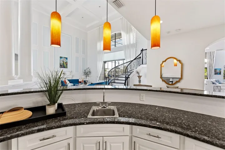 Behind the wet bar