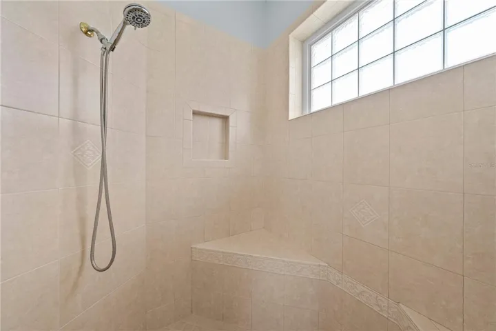 shower in primary bathroom