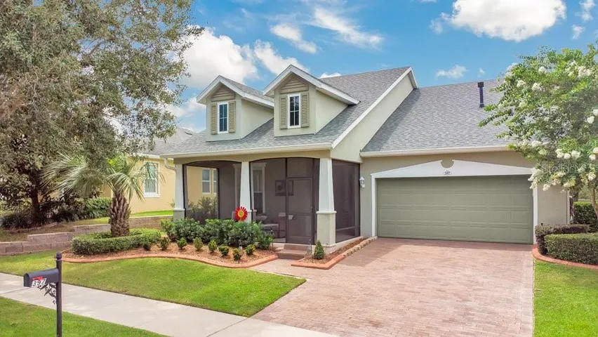 Front view of home looking at right corner